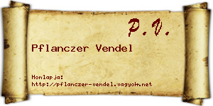 Pflanczer Vendel névjegykártya